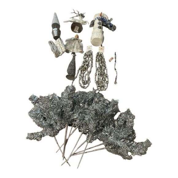 Silver Christmas Decoration Bundle lot - Picture 1 of 12